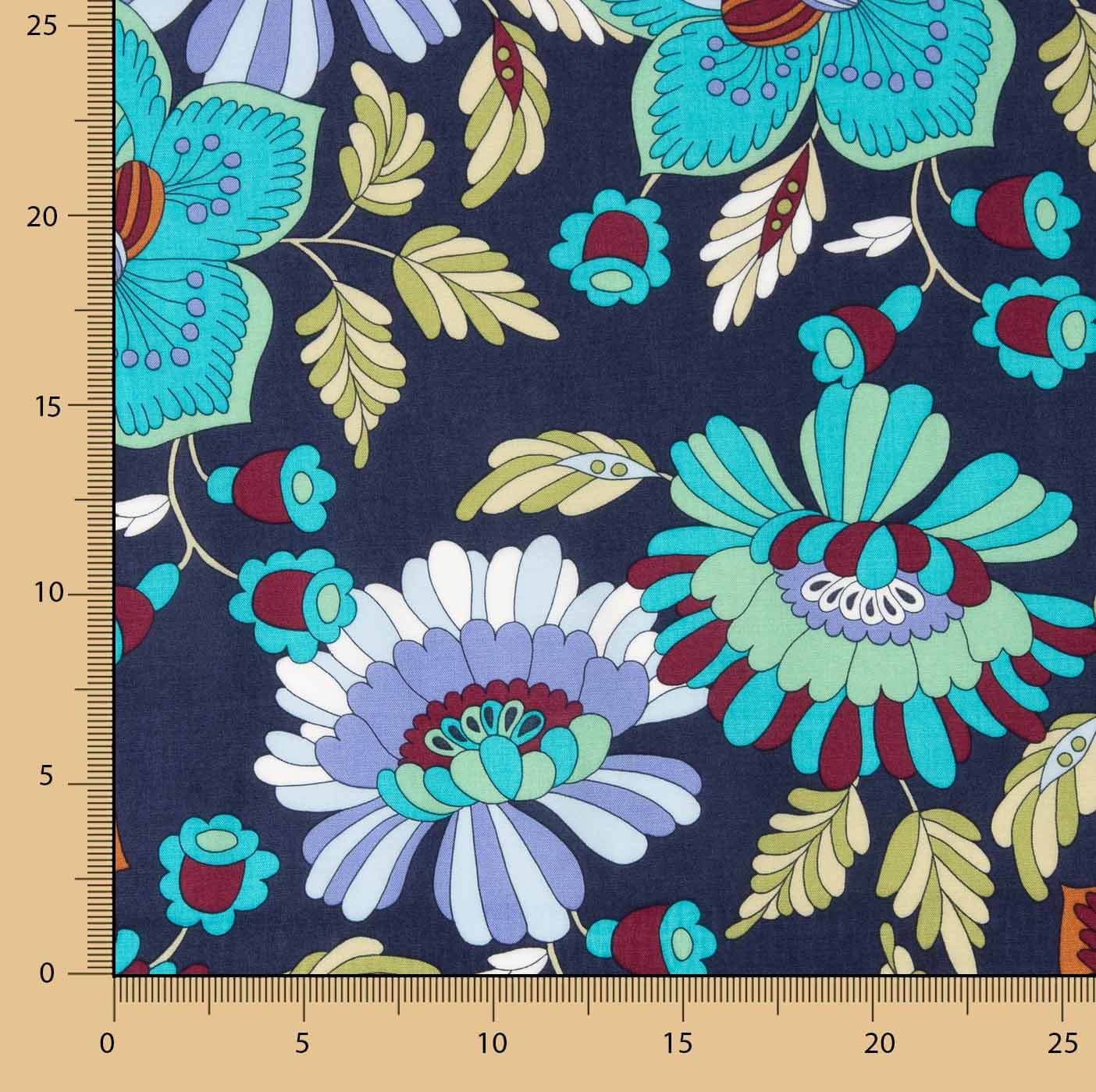 Viscose imprimée Jardin bohème bleu - Ribes y Casals
