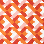 Viscose imprimée de motifs géométriques orange et corail - Ribes y Casals