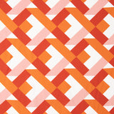 Viscose imprimée de motifs géométriques orange et corail - Ribes y Casals