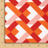 Viscose imprimée de motifs géométriques orange et corail - Ribes y Casals