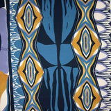 Viscose imprimée géométrique bleu et moutarde - Ribes y Casals