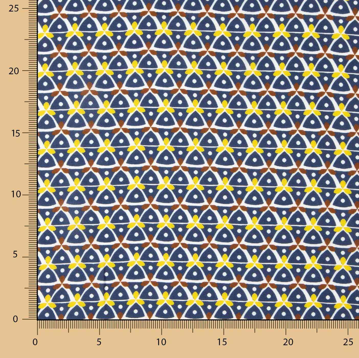 Viscose imprimée Kaleido bleu marine - Ribes y Casals