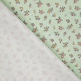 Percale imprimée de petites fleurs vintage vert d'eau - Ribes y Casals
