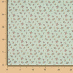 Percale imprimée de petites fleurs vintage vert d'eau - Ribes y Casals