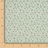 Percale imprimée de petites fleurs vintage vert d'eau - Ribes y Casals
