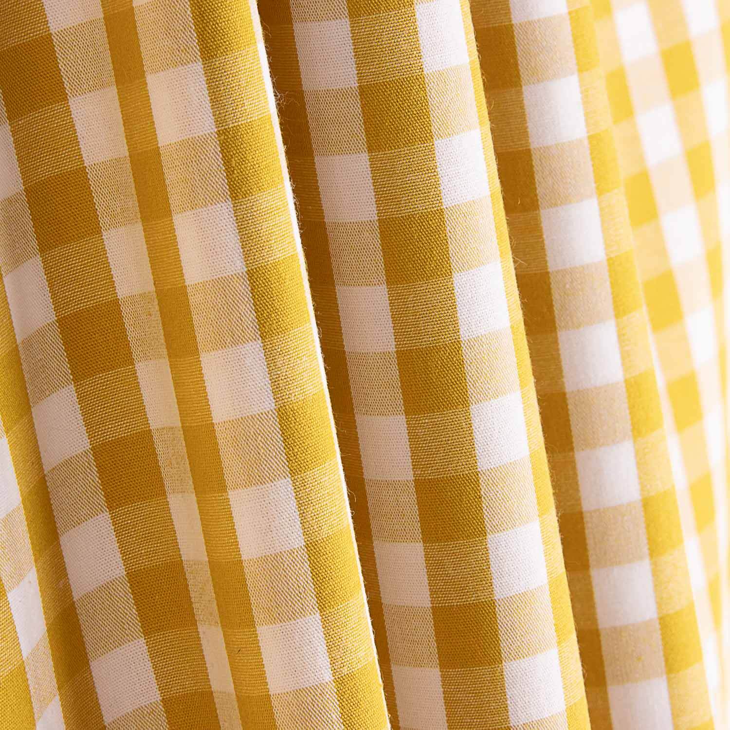 Chiffon popeline Coton Carreaux Maxi Ocre 140 x 145 cm - Ribes y Casals