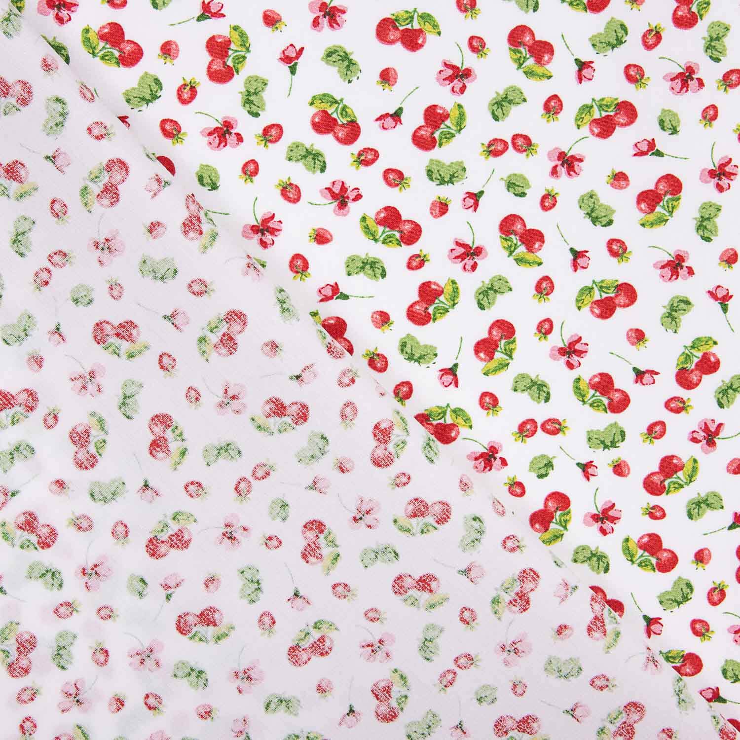 Popeline de coton biologique imprimée cerises - Ribes y Casals