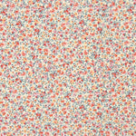 Popeline de coton biologique imprimée fleurs orange et rouge - Ribes y Casals