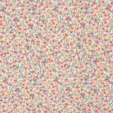 Popeline de coton biologique imprimée fleurs orange et rouge - Ribes y Casals