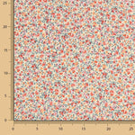 Popeline de coton biologique imprimée fleurs orange et rouge - Ribes y Casals