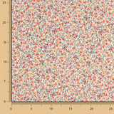 Popeline de coton biologique imprimée fleurs orange et rouge - Ribes y Casals