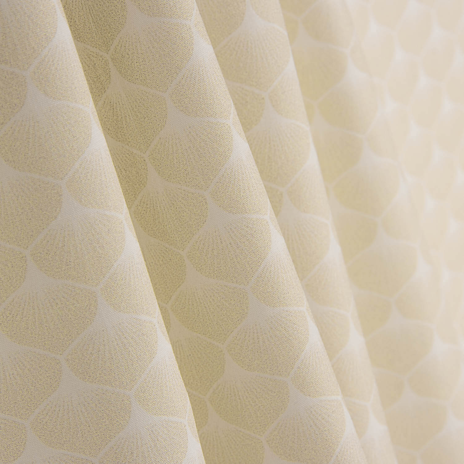 Popeline de coton imprimée « Éventails » beige - Ribes y Casals