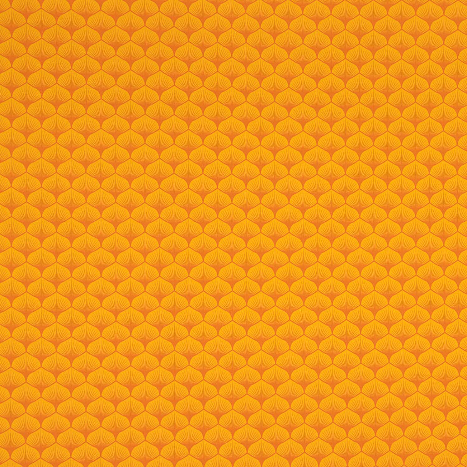 Popeline de coton imprimée « Éventails » orange - Ribes y Casals