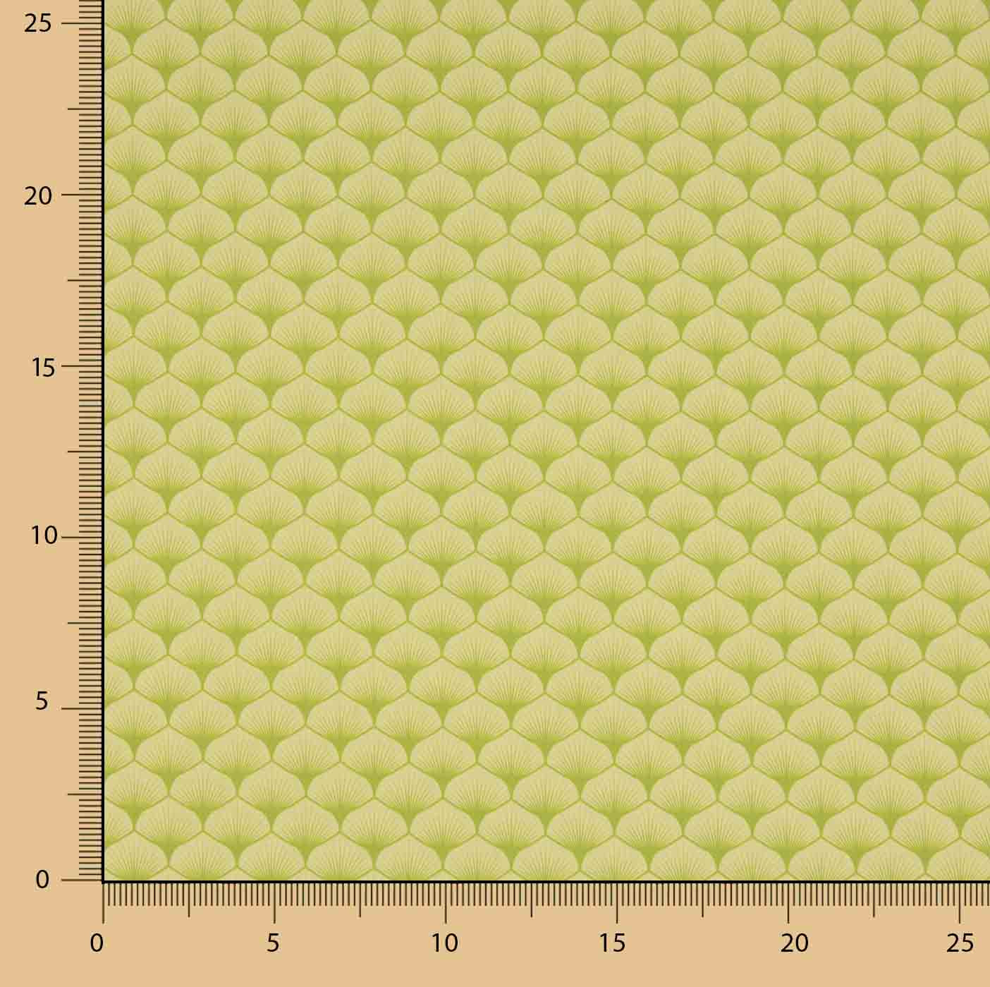 Popeline de coton imprimée « Éventails verts » - Ribes y Casals