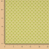 Popeline de coton imprimée « Éventails verts » - Ribes y Casals
