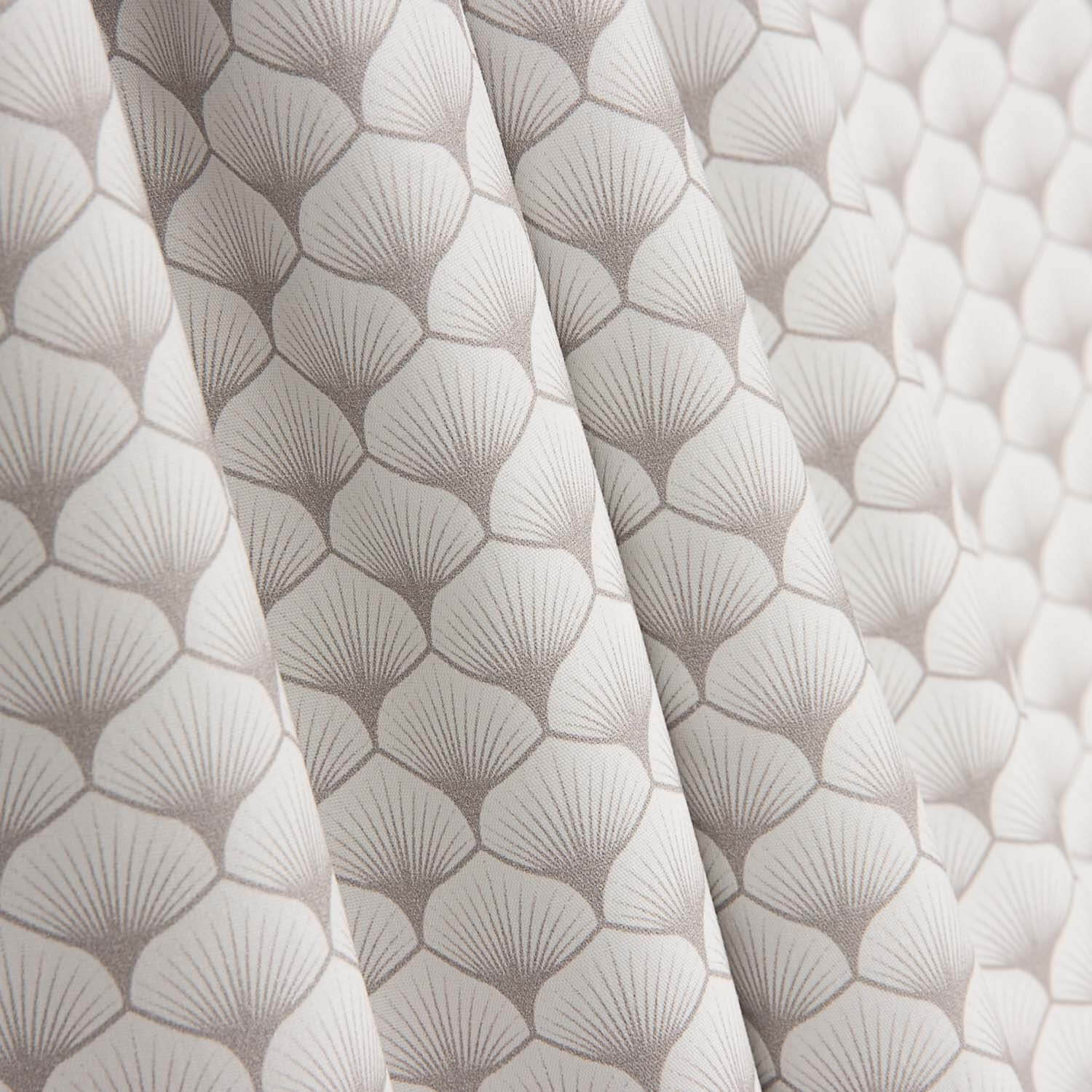 Popeline de coton imprimée « Éventails » Gris - Ribes y Casals