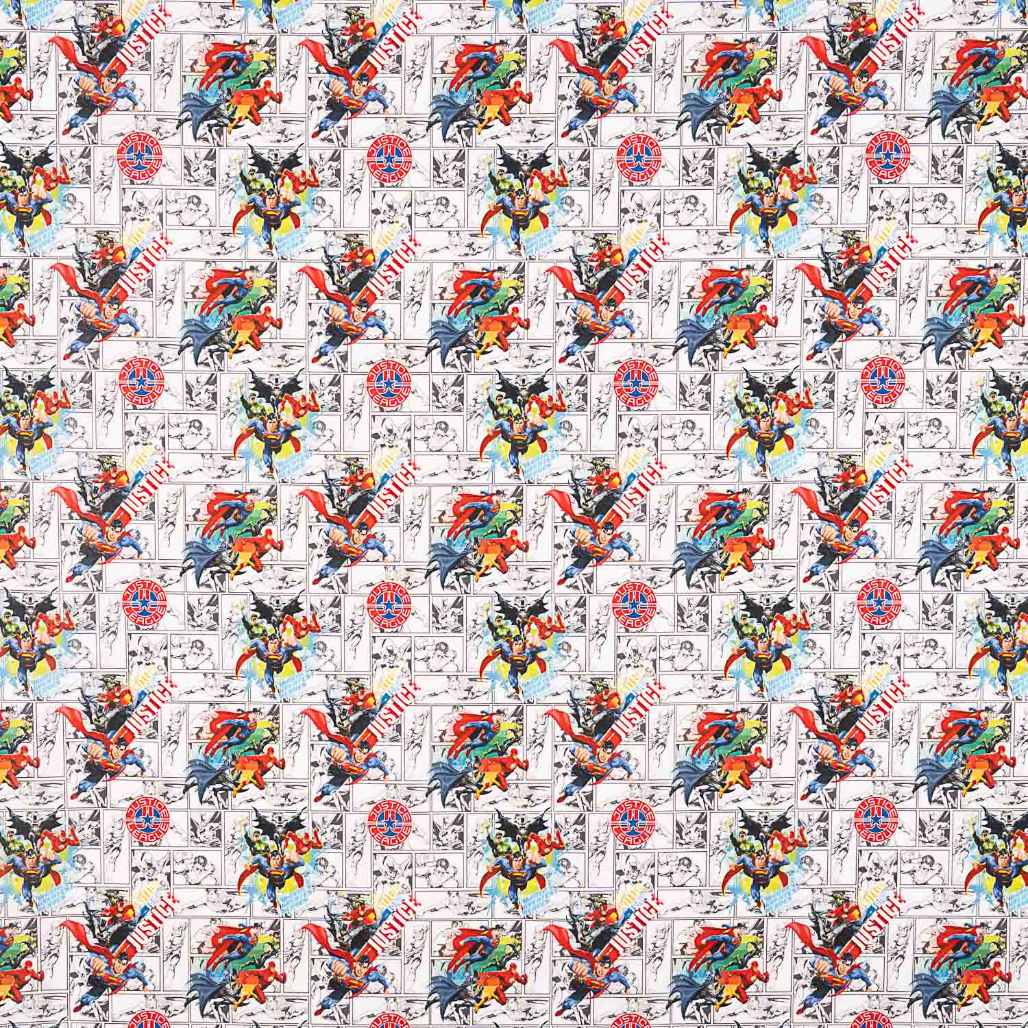 Popeline de coton imprimée DC Comics Super-héros - Ribes y Casals