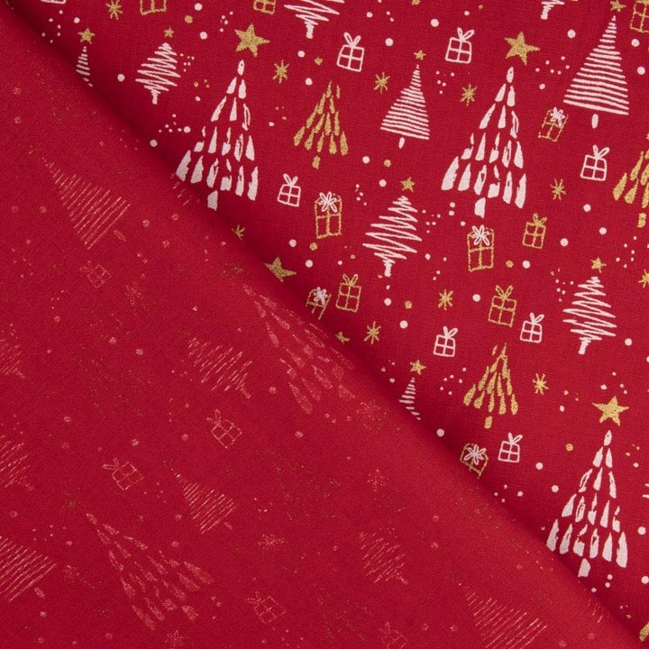 Tissu en popeline à motif de Noël en filet - Ribes y Casals