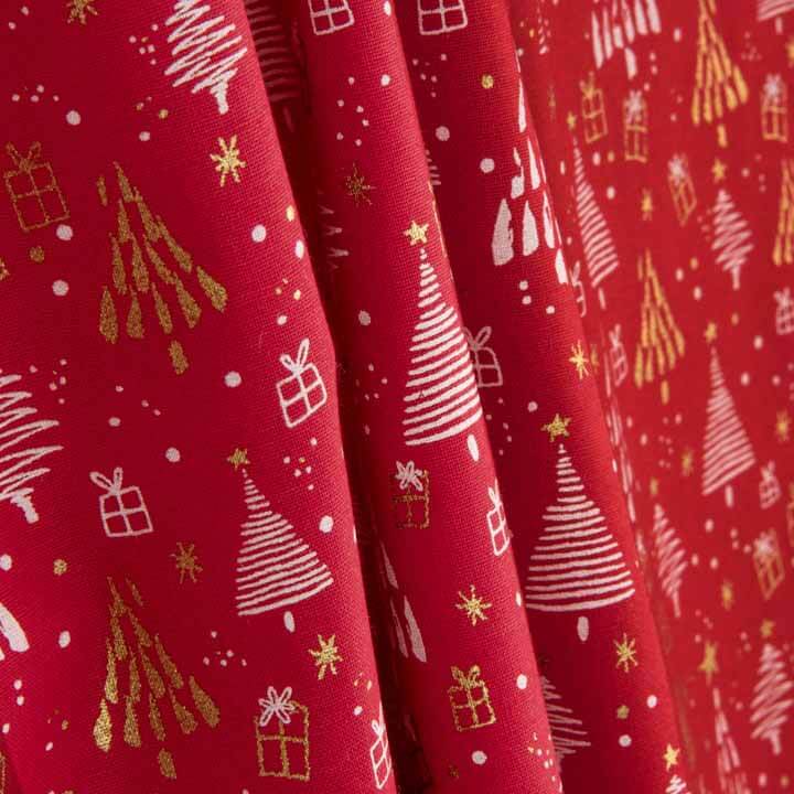 Tissu en popeline à motif de Noël en filet - Ribes y Casals