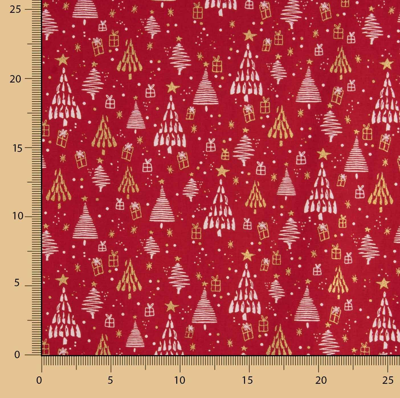 Tissu en popeline à motif de Noël en filet - Ribes y Casals