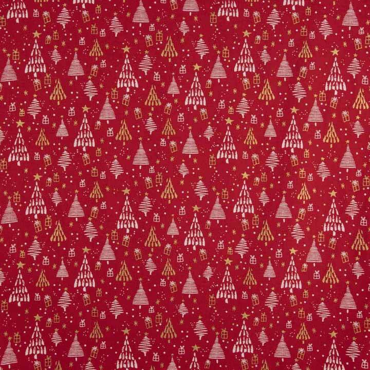 Tissu en popeline à motif de Noël en filet - Ribes y Casals