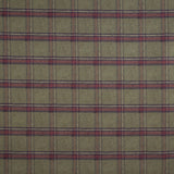 Toile de coton effet tissu de lin à carreaux Highlands vert kaki - Ribes y Casals