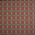 Toile de coton effet tissu de lin à carreaux Highlands grenat - Ribes y Casals