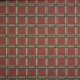Toile de coton effet tissu de lin à carreaux Highlands grenat - Ribes y Casals