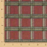Toile de coton effet tissu de lin à carreaux Highlands grenat - Ribes y Casals