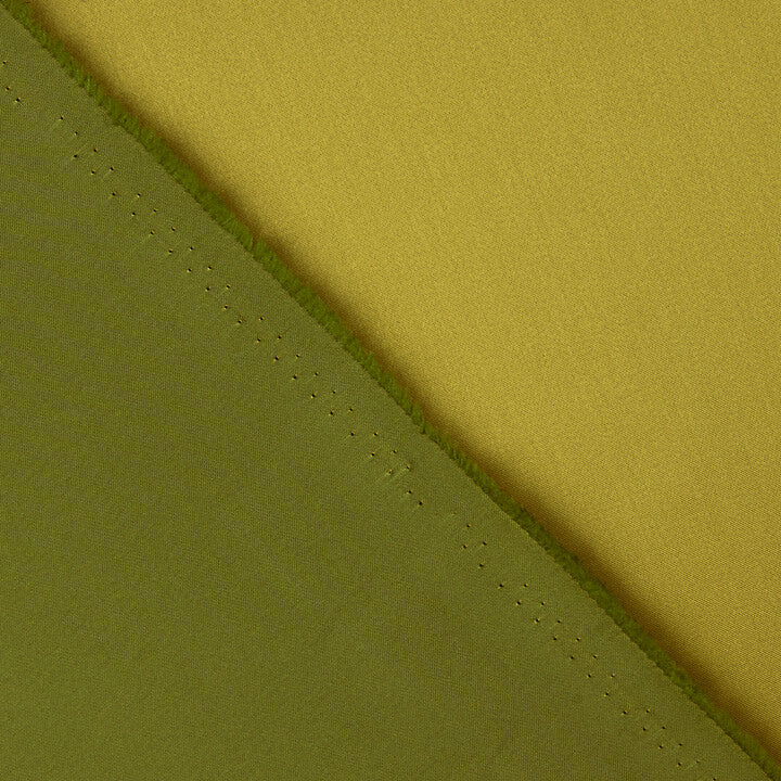 Satin Mikado réversible « Tornasol » vieil or et vert huile - Ribes y Casals