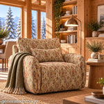 Toile de coton effet lin Ikat oriental taupe - Ribes y Casals