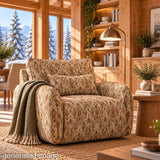 Toile de coton effet lin Ikat oriental taupe - Ribes y Casals