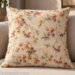 Toile de coton effet tissu de lin « Feuilles d'automne » beige - Ribes y Casals