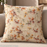 Toile de coton effet tissu de lin « Feuilles d'automne » beige - Ribes y Casals
