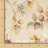 Toile de coton effet tissu de lin « Feuilles d'automne » beige - Ribes y Casals