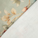 Toile de coton effet tissu de lin « Feuilles d'automne » vert sauge - Ribes y Casals