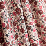 Sergé en viscose à motif floral rose et bordeaux - Ribes y Casals