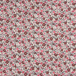 Sergé en viscose à motif floral rose et bordeaux - Ribes y Casals