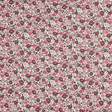Sergé en viscose à motif floral rose et bordeaux - Ribes y Casals