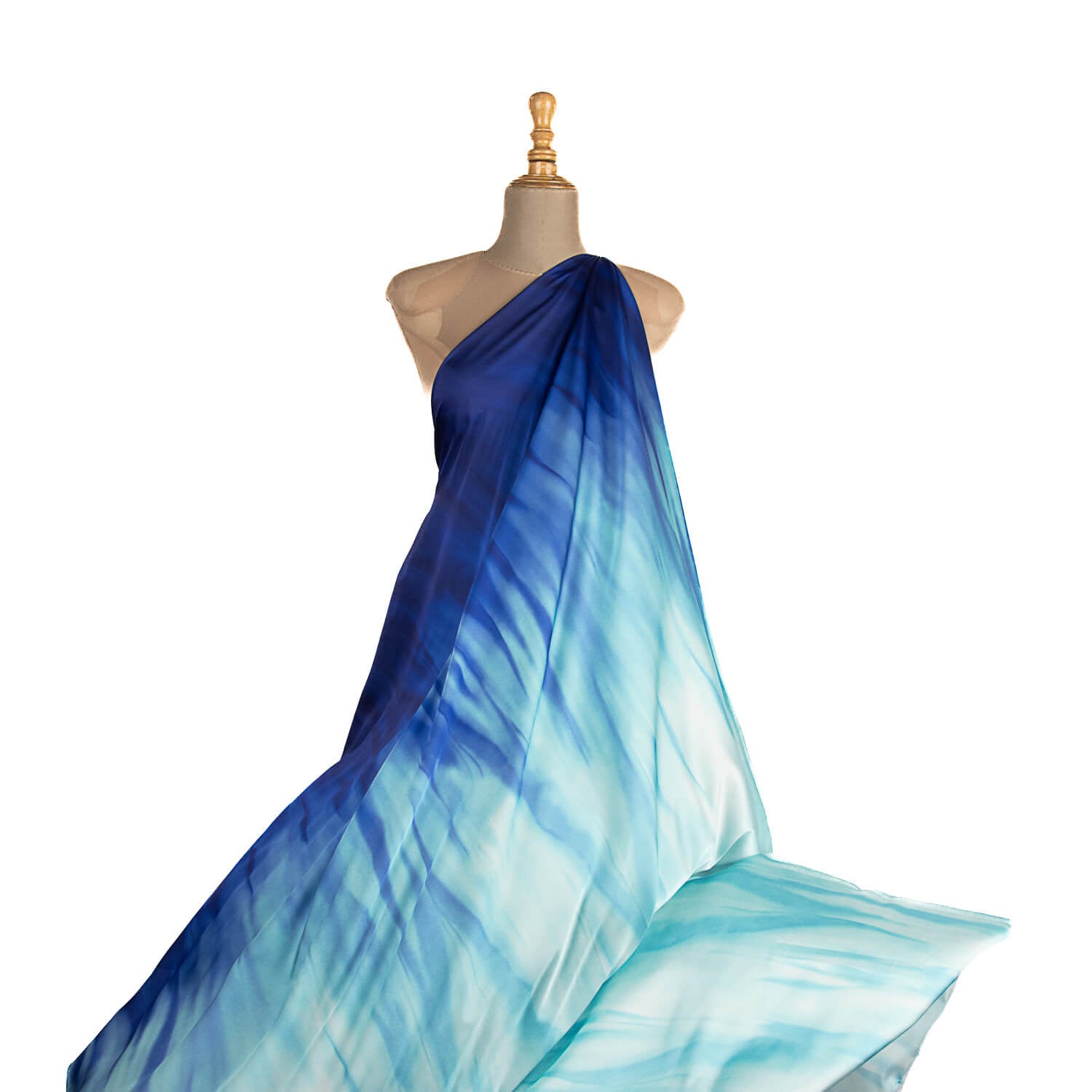 Satin imprimé cascade bleu - Ribes y Casals