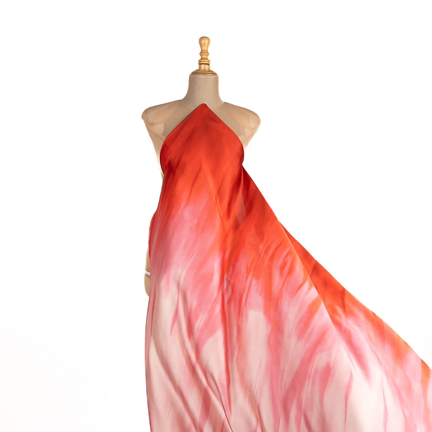 Satin imprimé cascade rouge - Ribes y Casals