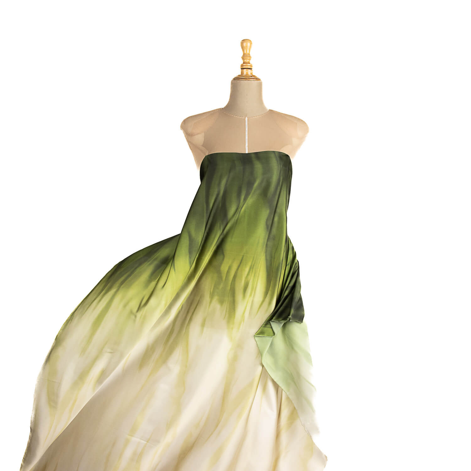 Satin imprimé cascade vert - Ribes y Casals