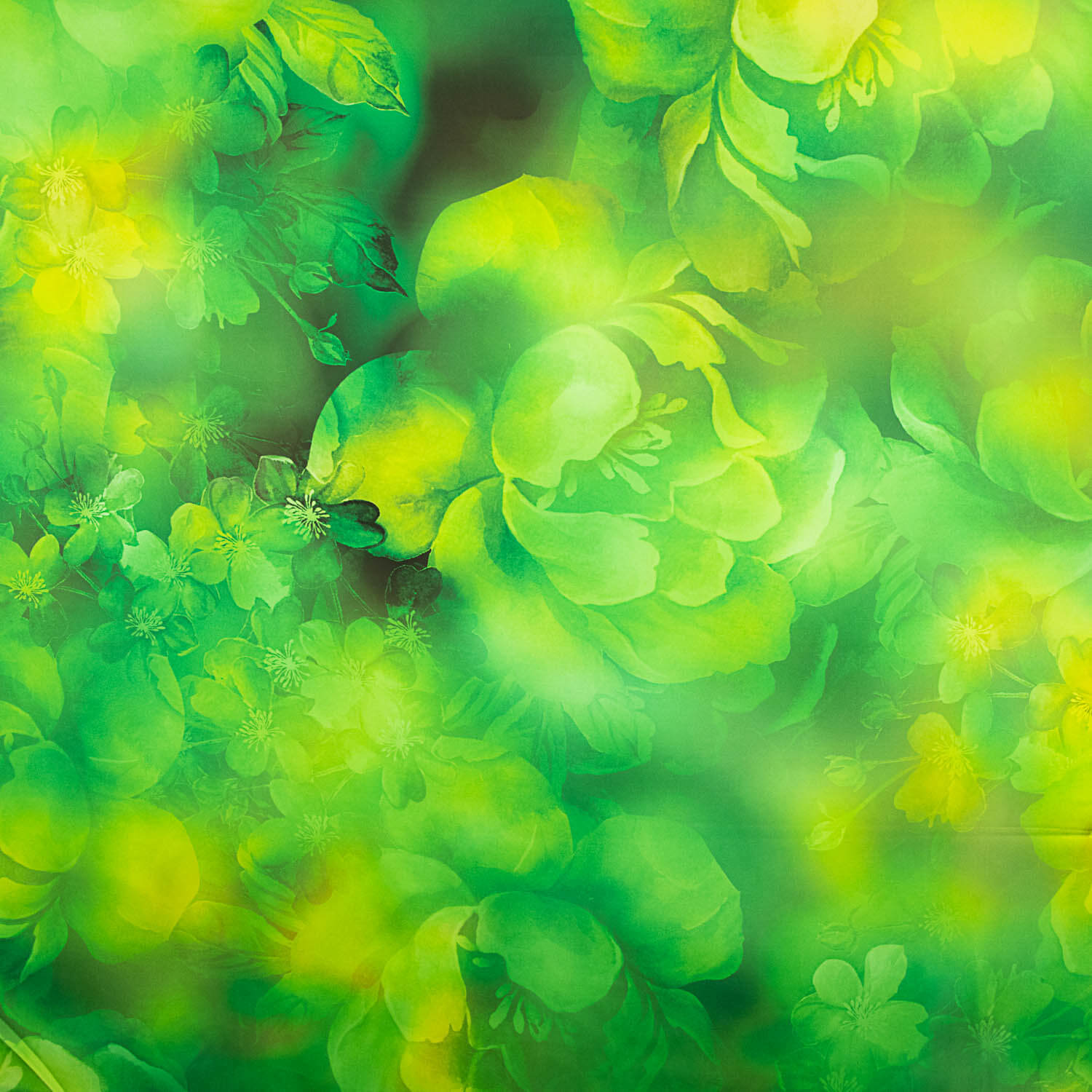 Satin imprimé Flash vert - Ribes y Casals