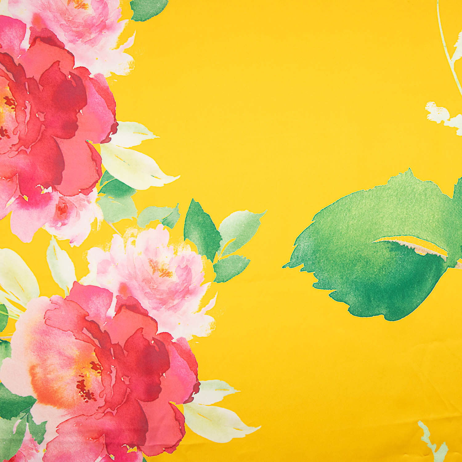 Satin imprimé floral jaune - Ribes y Casals