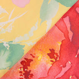 Satin imprimé floral jaune - Ribes y Casals
