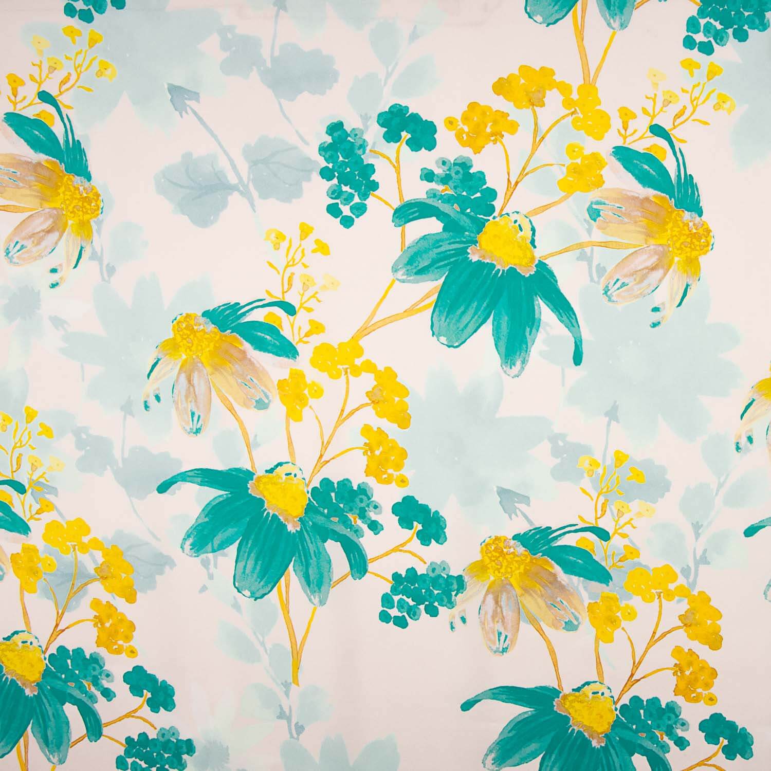 Satin imprimé Lune verte Eau - Ribes y Casals