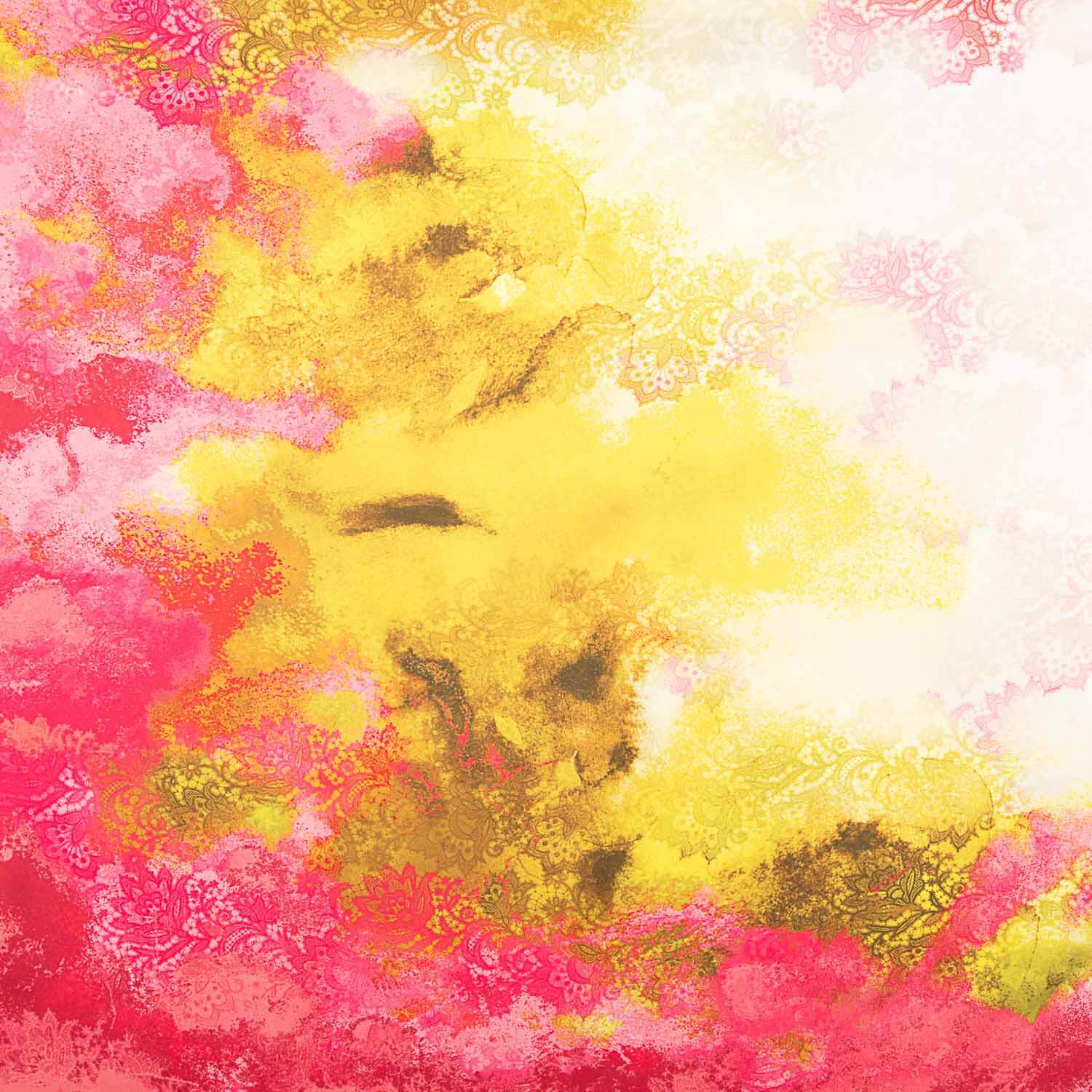 Satin imprimé pétunia beige - Ribes y Casals