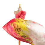 Satin imprimé pétunia beige - Ribes y Casals