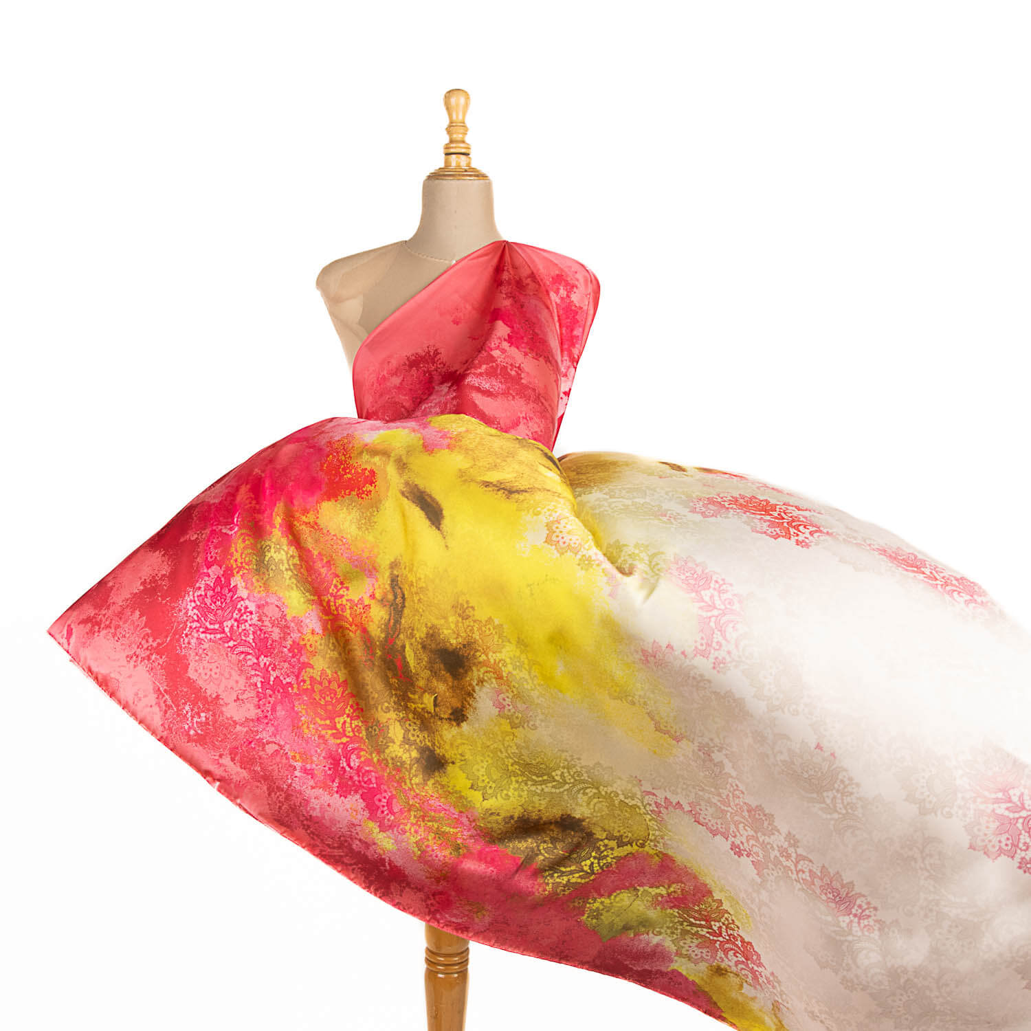 Satin imprimé pétunia beige - Ribes y Casals