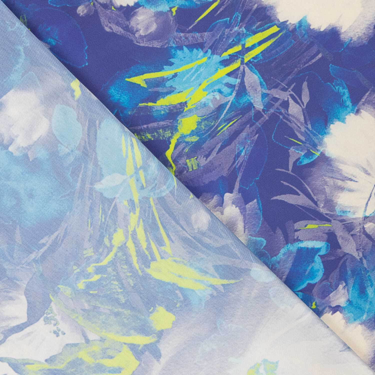 Chutes de satin imprimé à rayures bleues - Différentes dimensions x largeur de 140 cm - Ribes y Casals